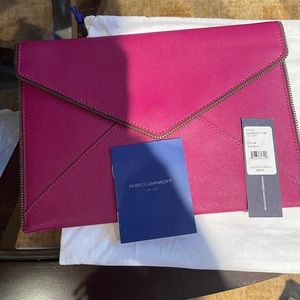New With Dust Bag and Tags Pink Berry Rebecca Minkoff Leo Envelope Clutch